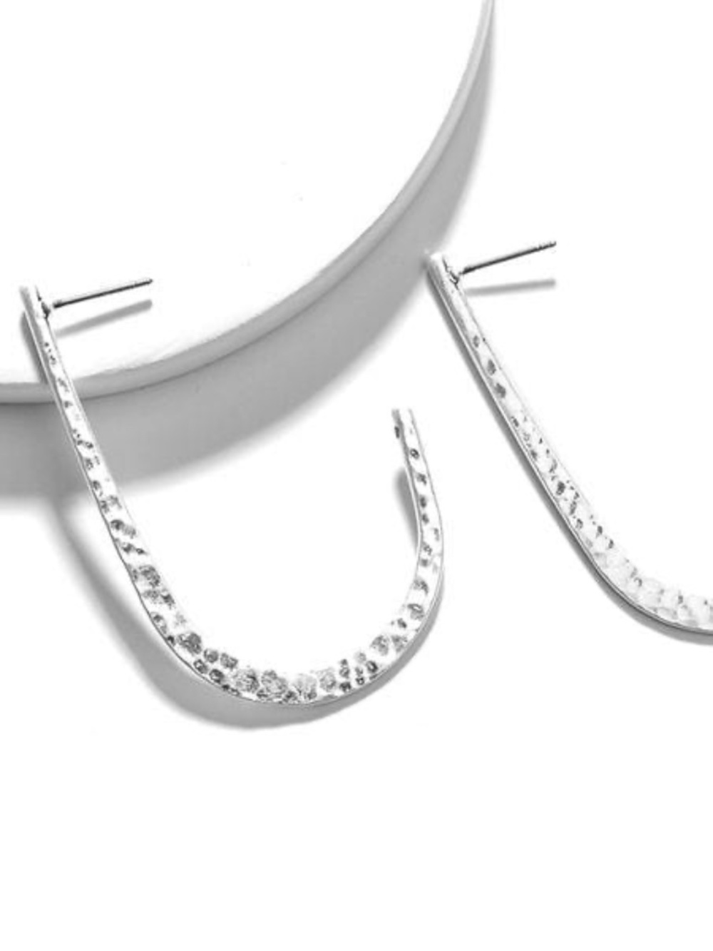 Womens Silver Curve Earrings